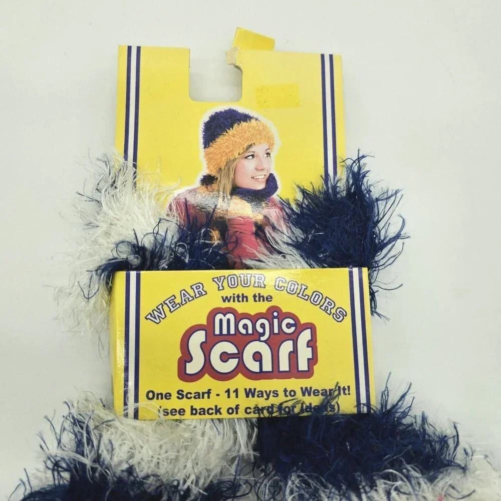 Vtg Y2K Fuzzy Eyelash Shaggy Convertible Scarf Whimsical Indie Sleaze Retro Twee